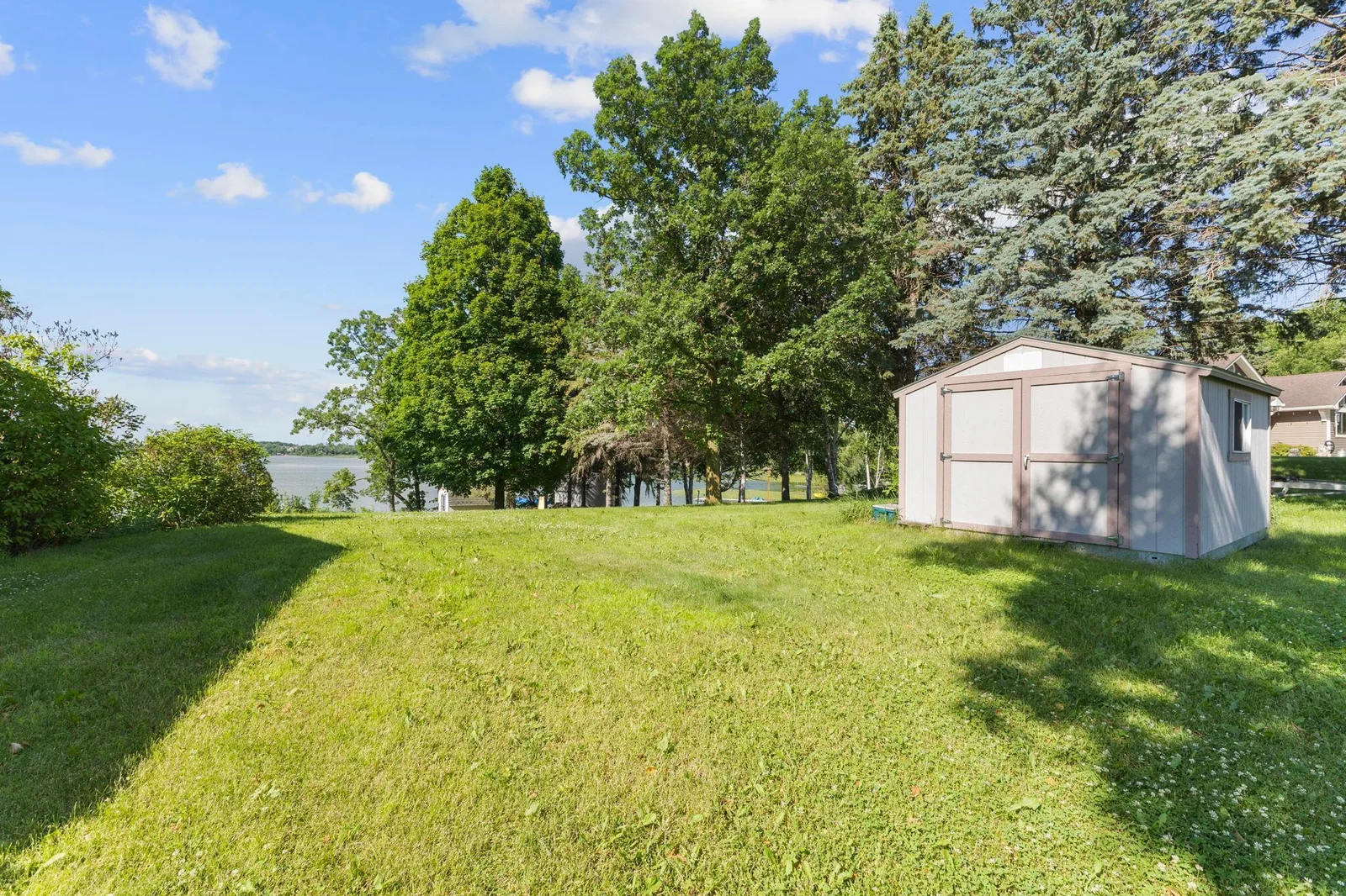 Property line goes to the pine trees