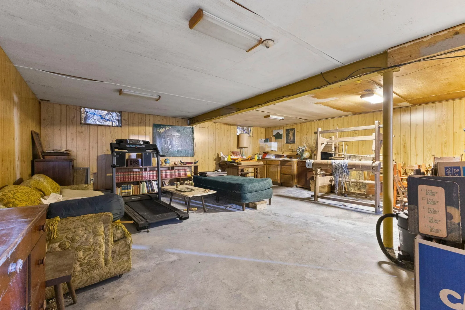 Equity Builder! The basement has the same foot print as main level and is wide open. Finish it off by making an entertainment space or bedrooms!