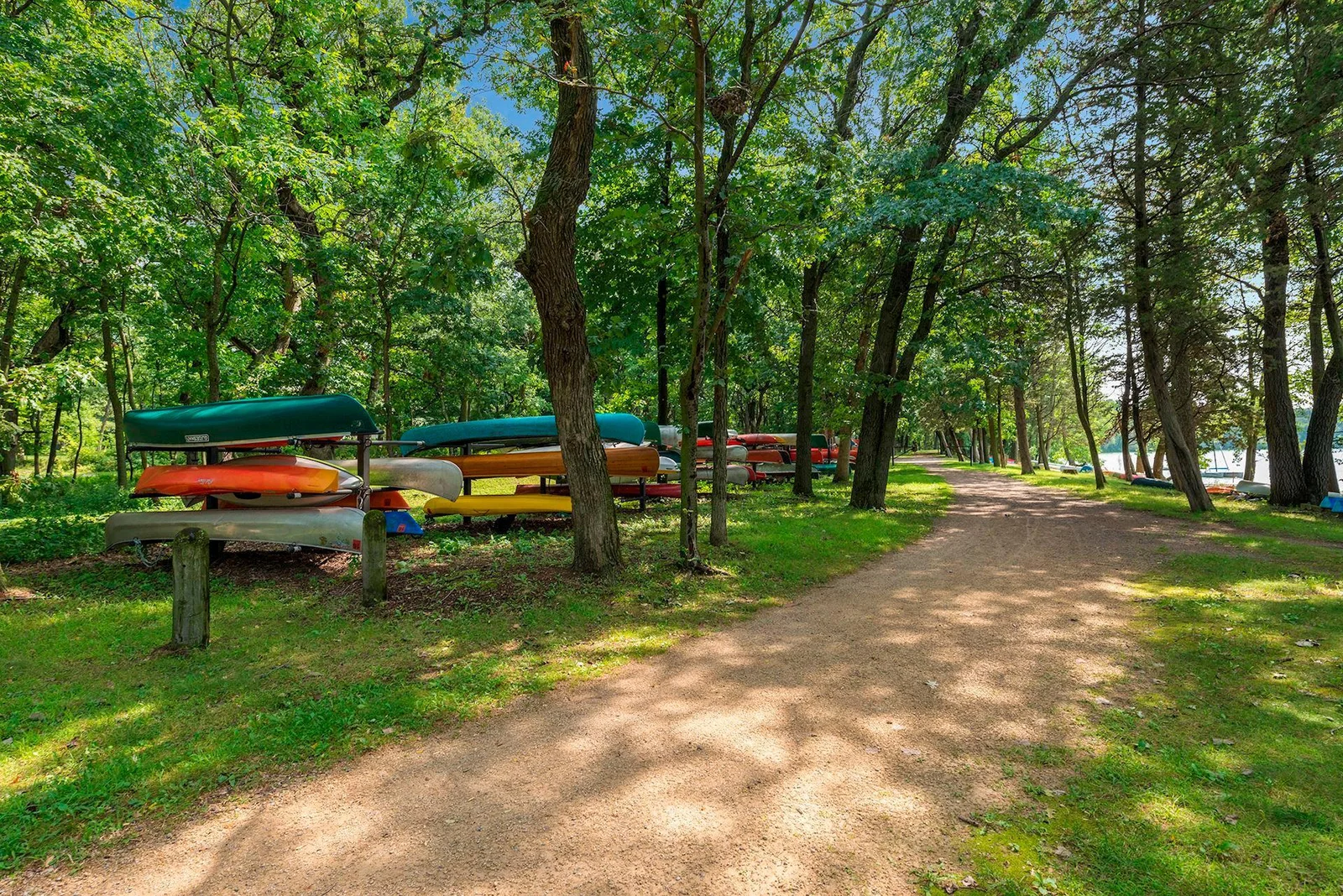 Pleasant Lake Boat Storage is located at the beach. Plus, enjoy a wonderful 5.5 mile trail around the lake!