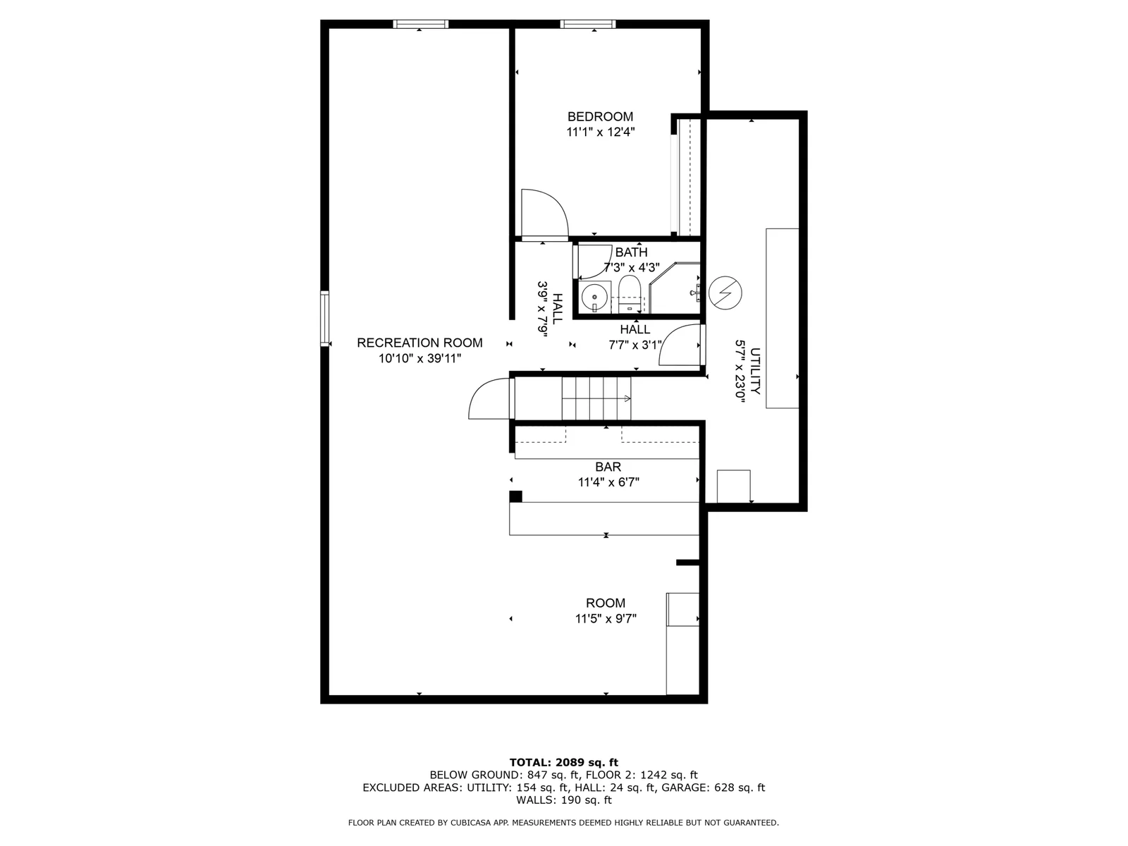 Lower level floor plan