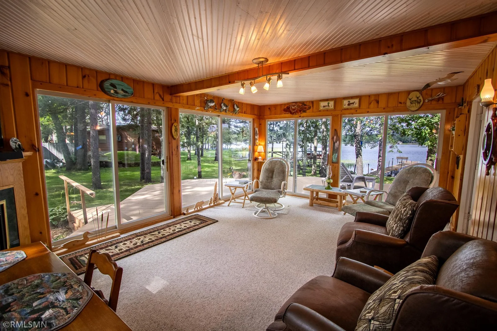 The porch gives you a panoramic view of the lake and more.