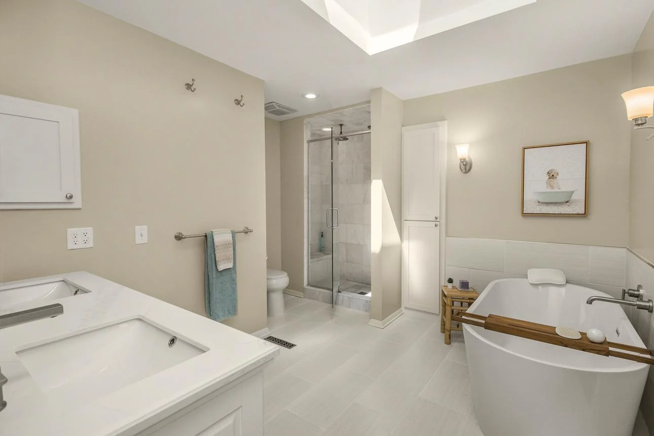 Separate tub and shower