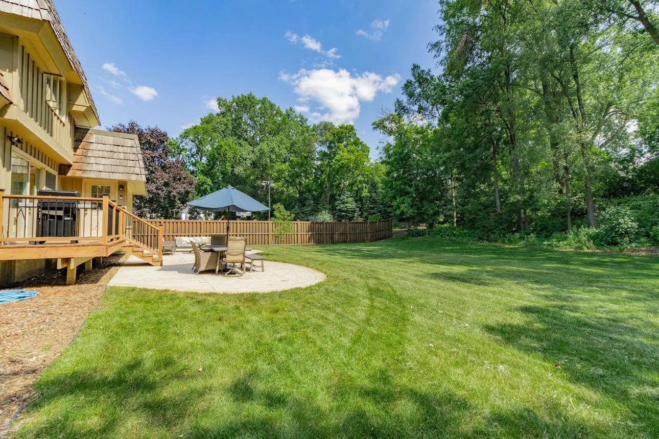 Backyard with woods