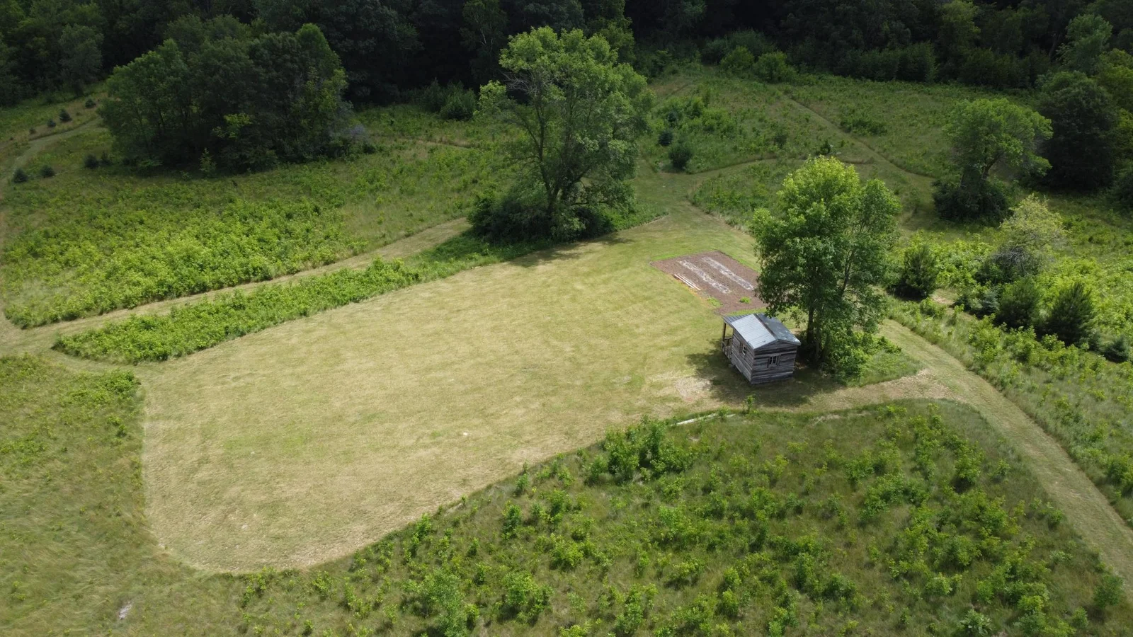 Aerial garden shed/garden area