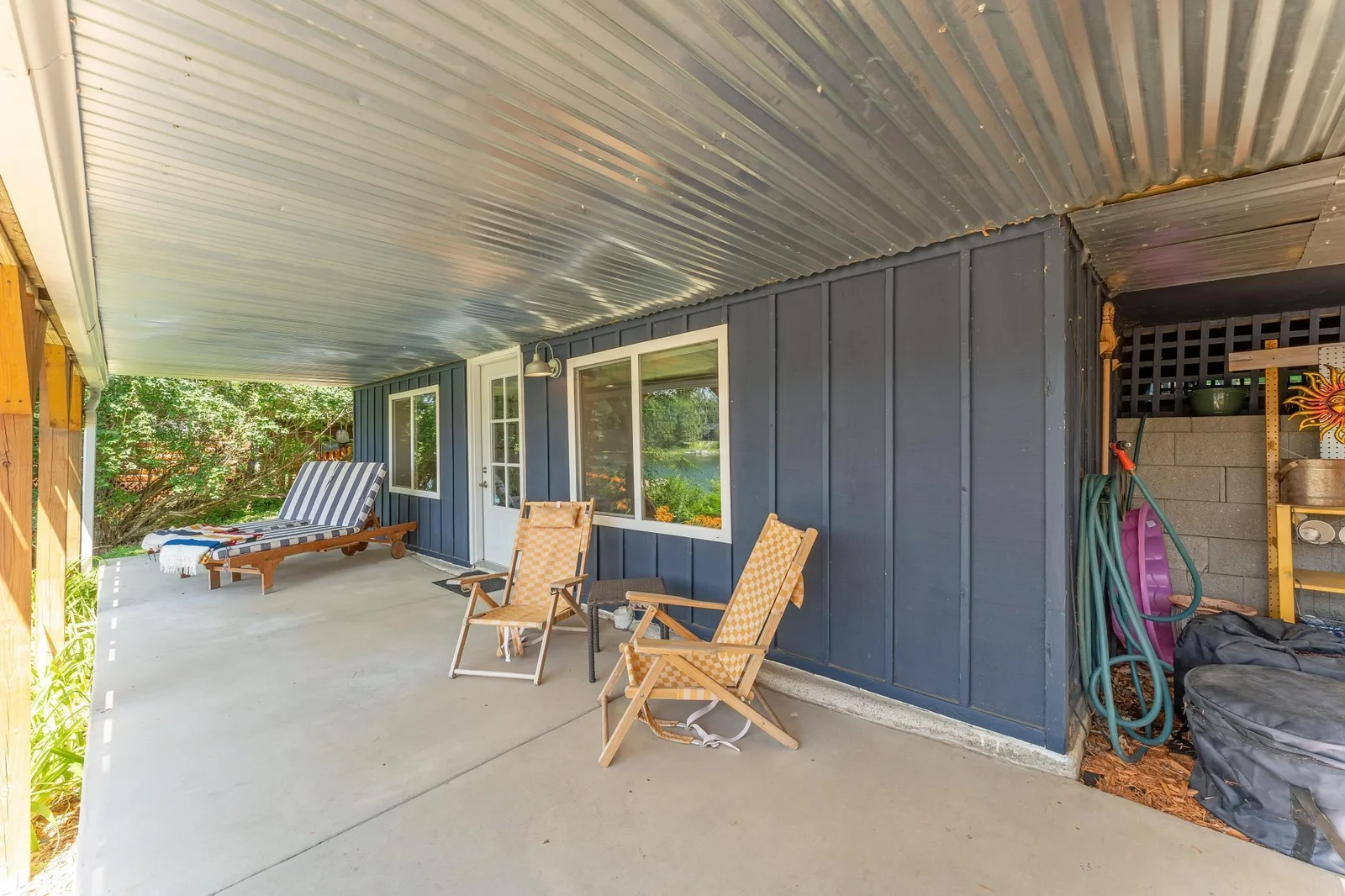 Shady lower level patio