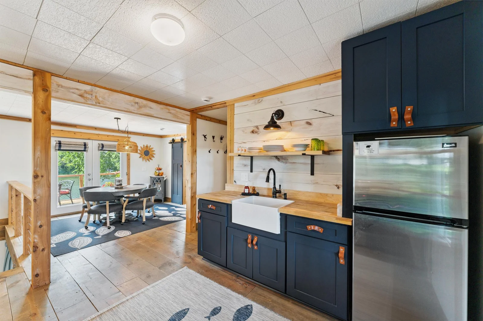 Pine wood plank flooring