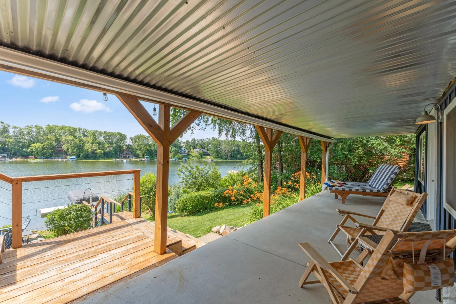 Enjoy the outdoors even on a rainy day on this covered patio