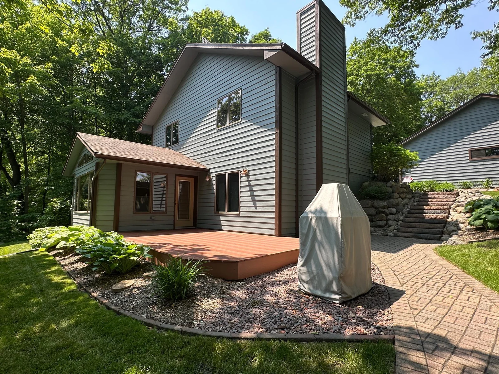 The most wonderful place to relax anytime of the day or evening!  This 240 sqft maintenance free deck provides a beautiful view of the lake.