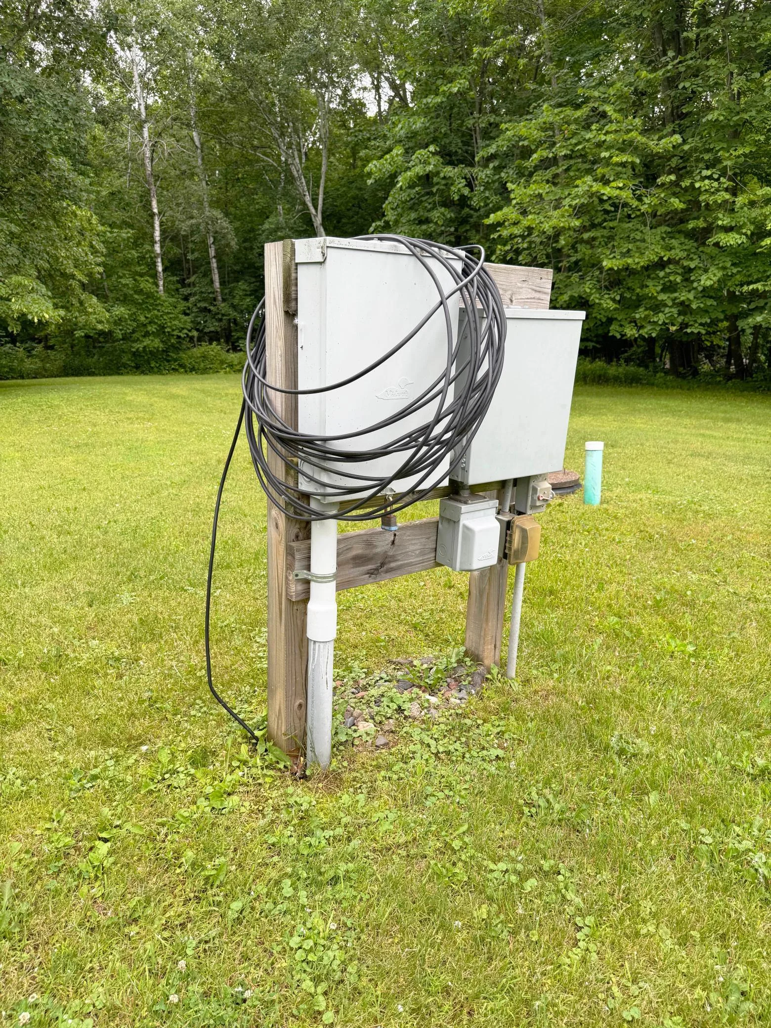 A closer look at the electrical panel onsite.