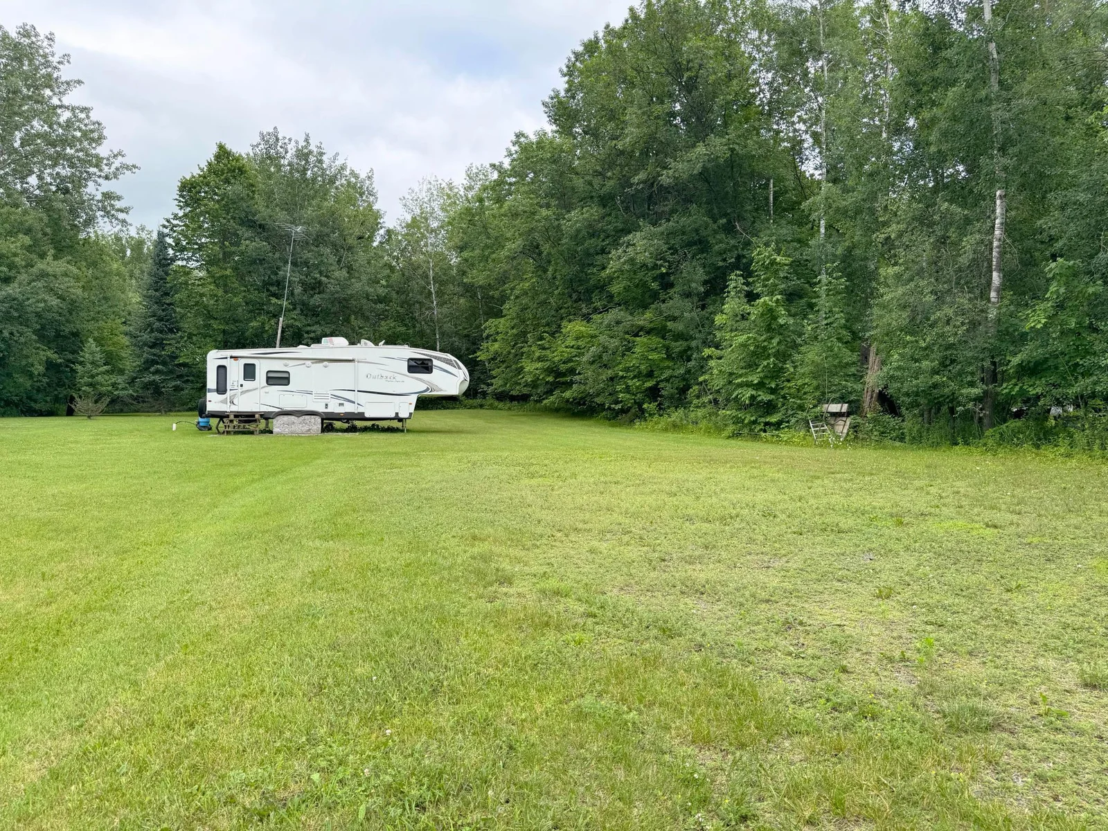 Looking across the length of the lot from near the driveway.