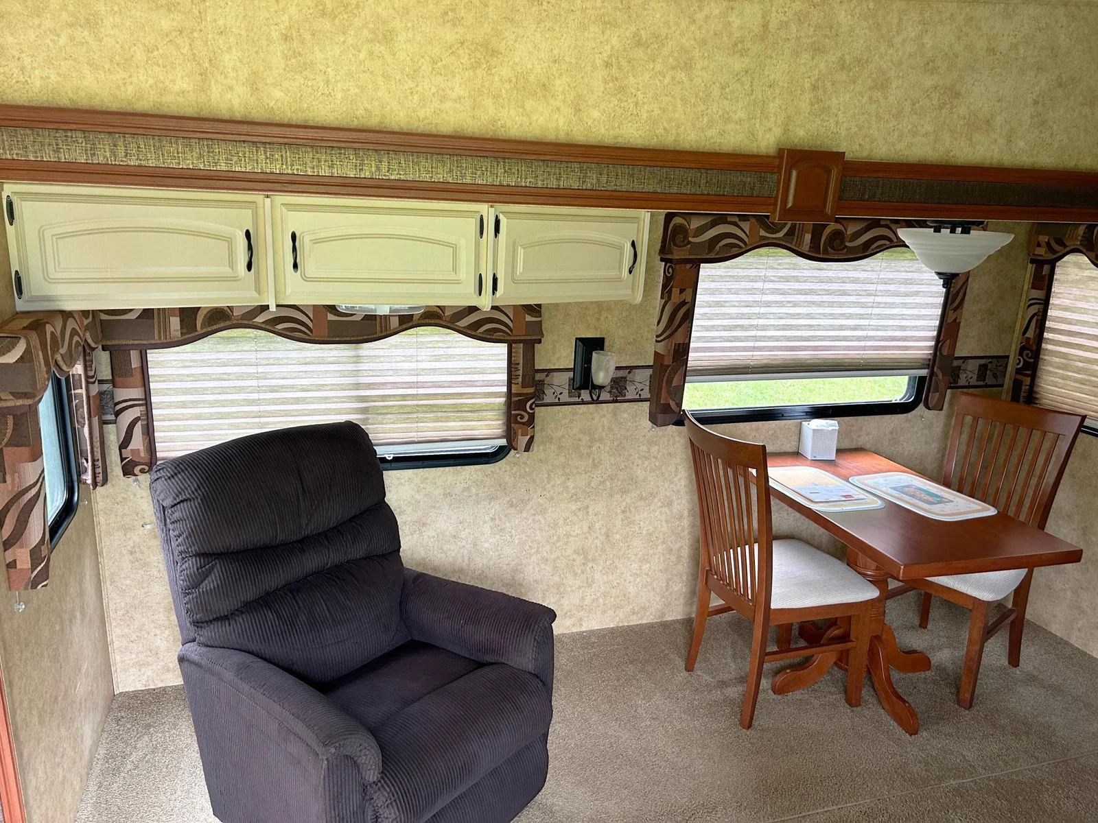 Another angle of the seating in the dining room.