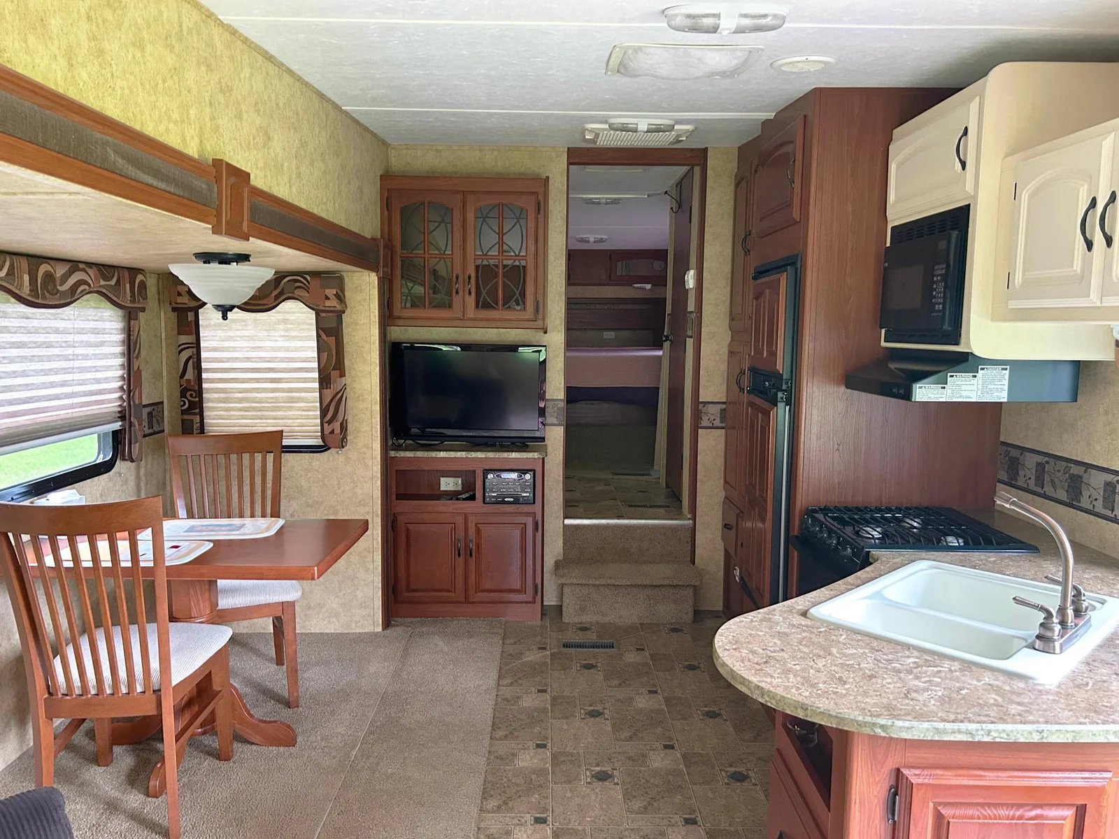 A look inside the camper, starting with the kitchen.