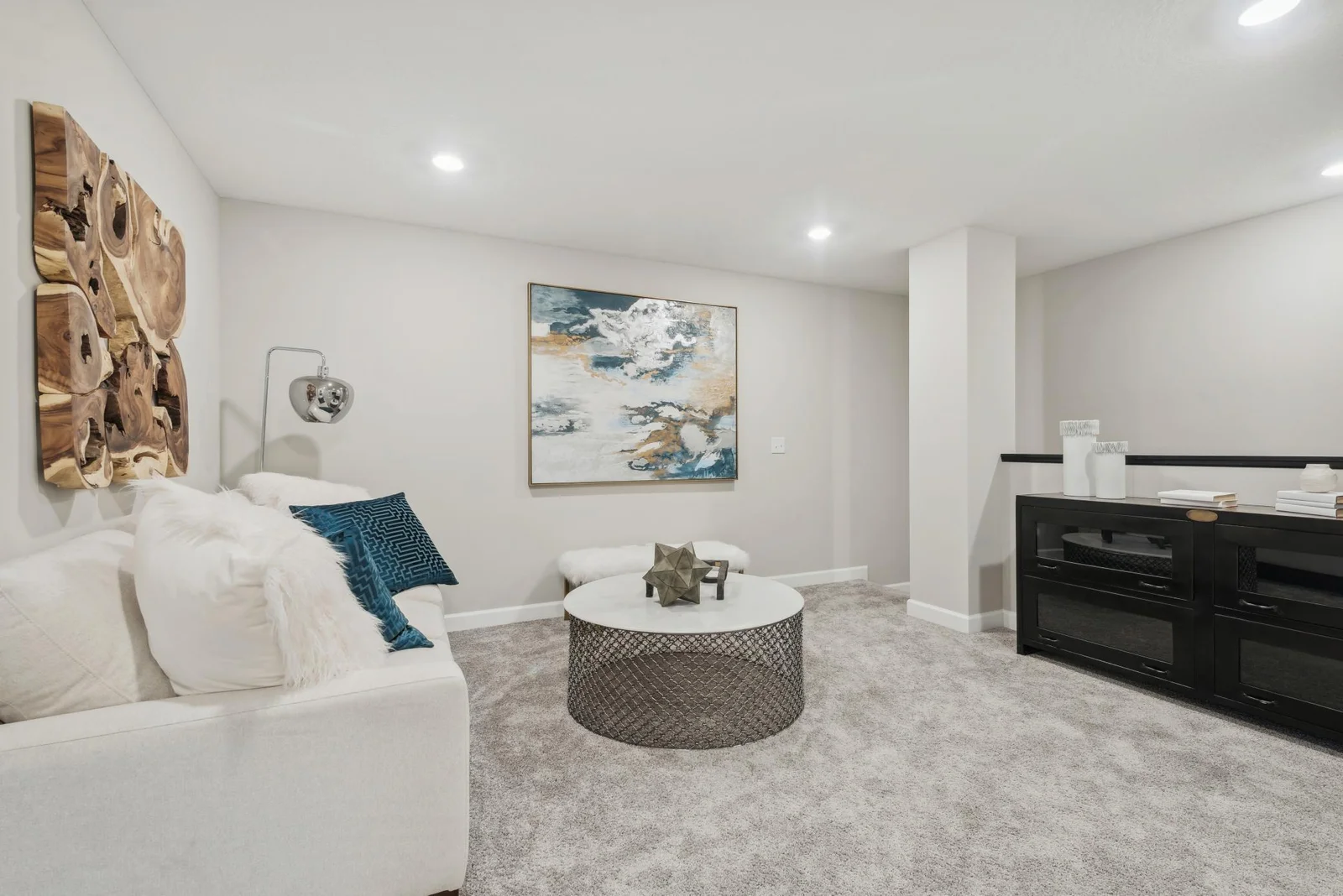 (Photo of decorated model, actual home's finishes may vary slightly) Located on the upper level, this perfectly sized living space has enough room for a desk, television, and seating for the entire family.