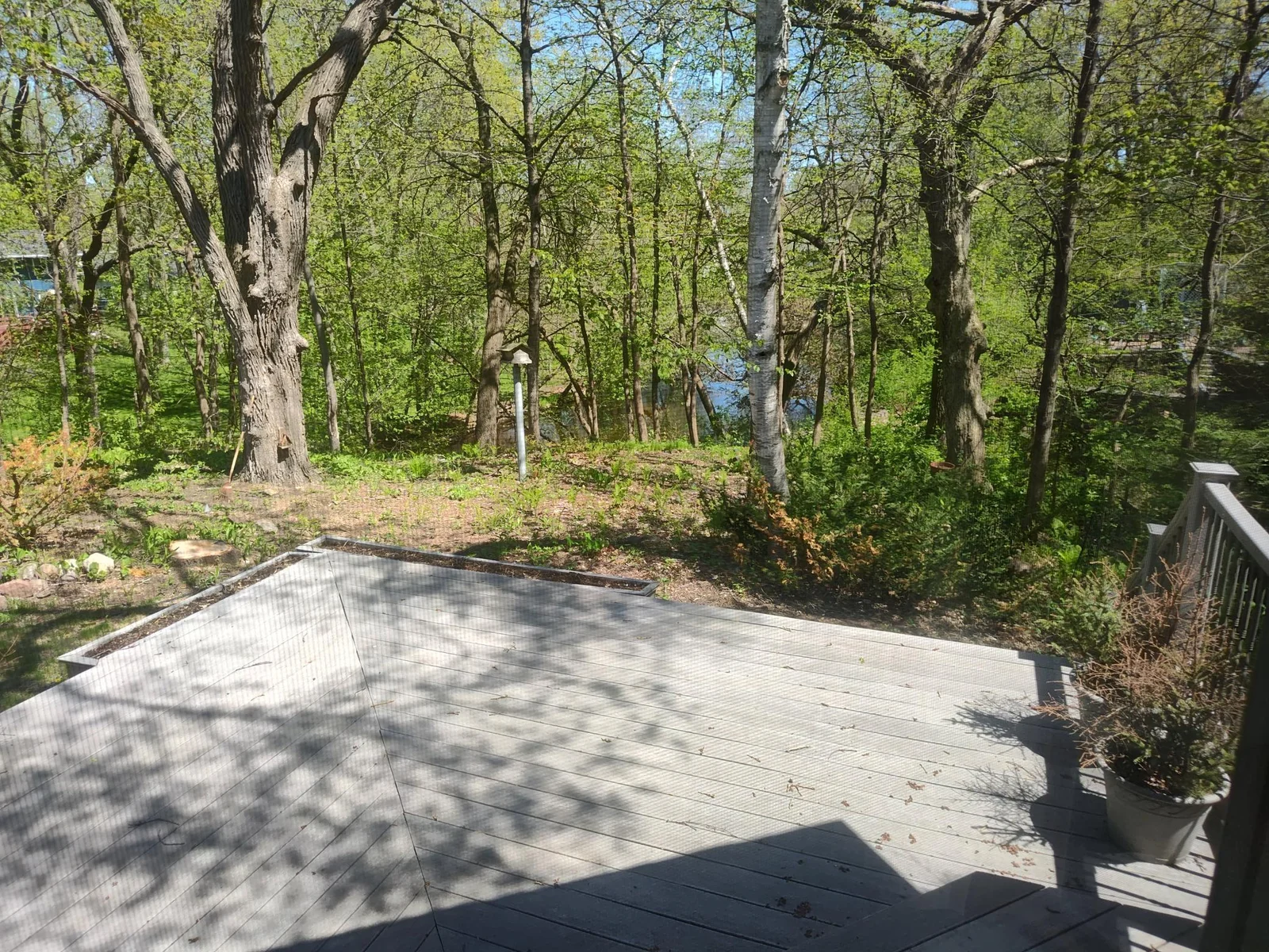 A look in from the deck in early spring