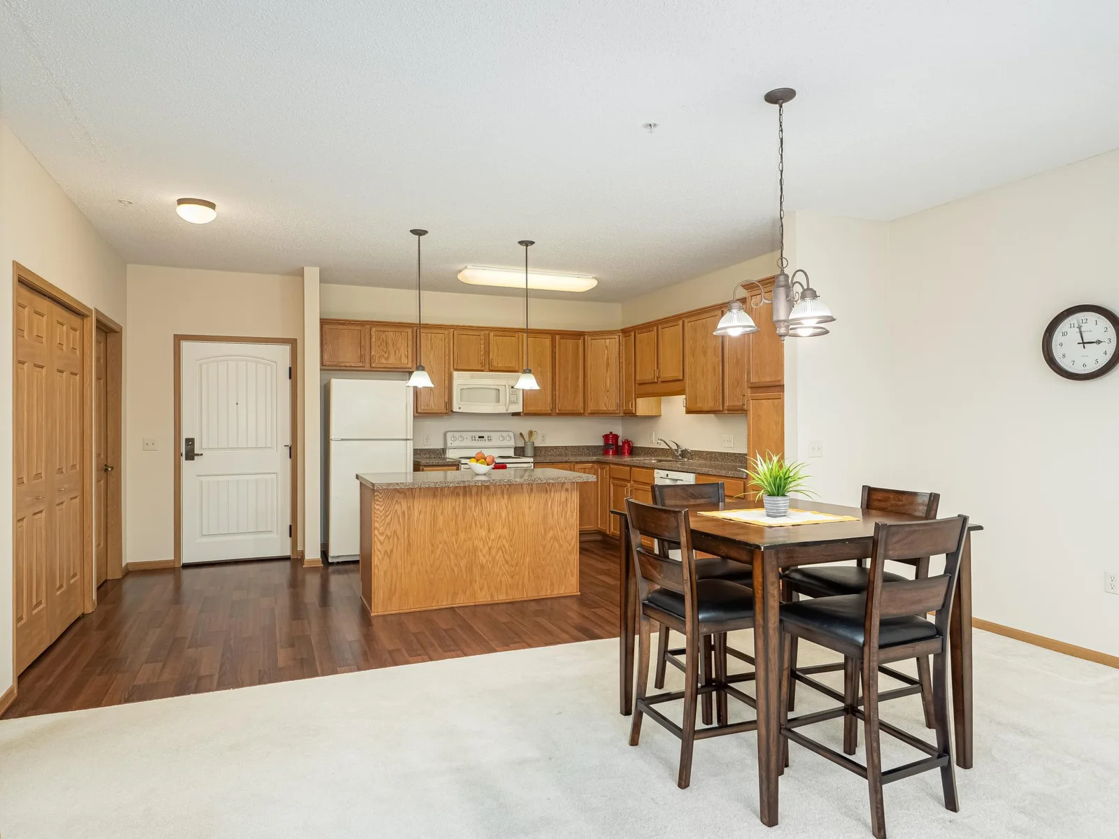 Dining area has room for a large table.
