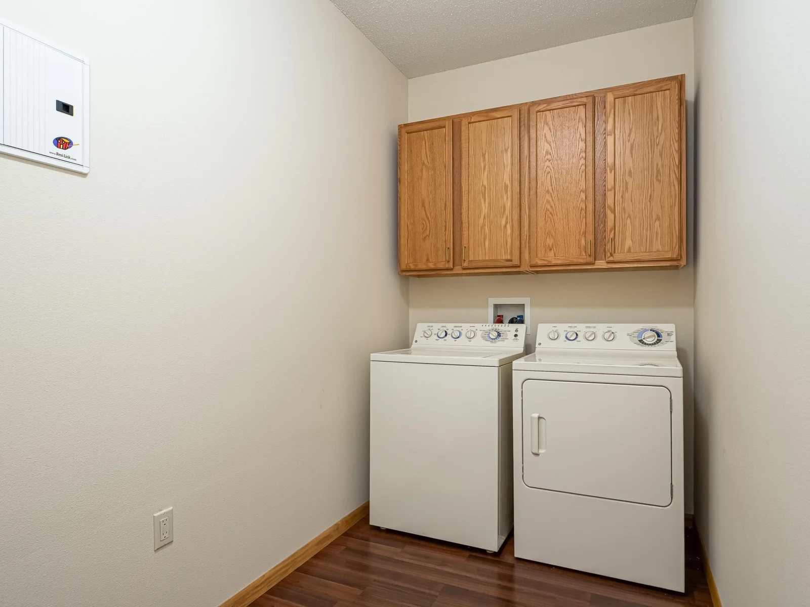 Full size washer and dryer in the home.