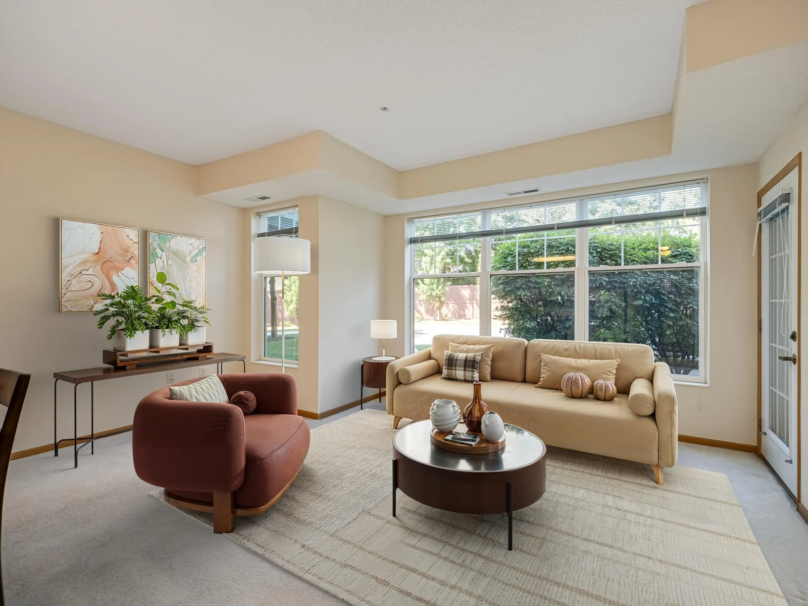 Virtually staged living room.