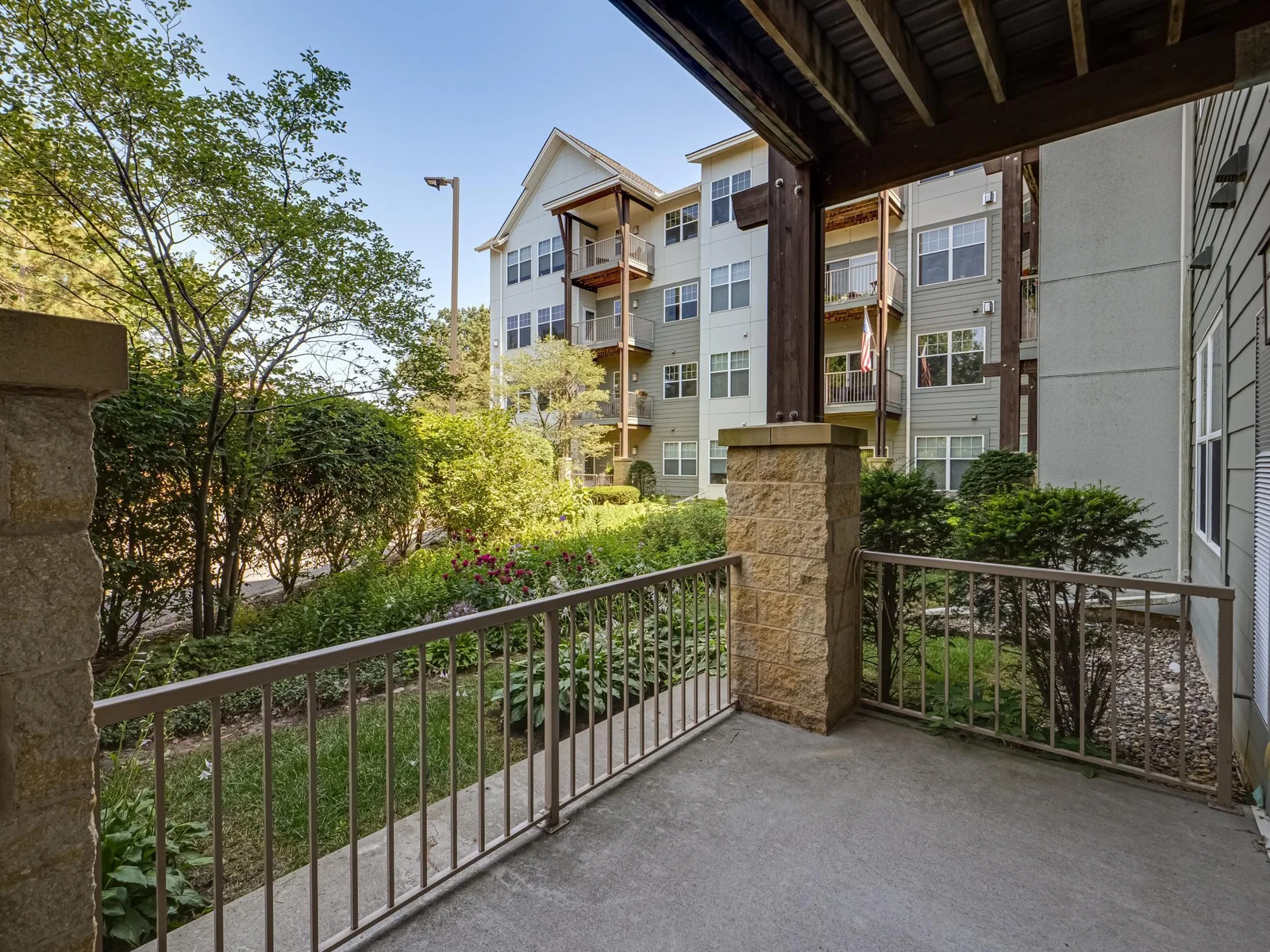 Patio overlooking the garden.