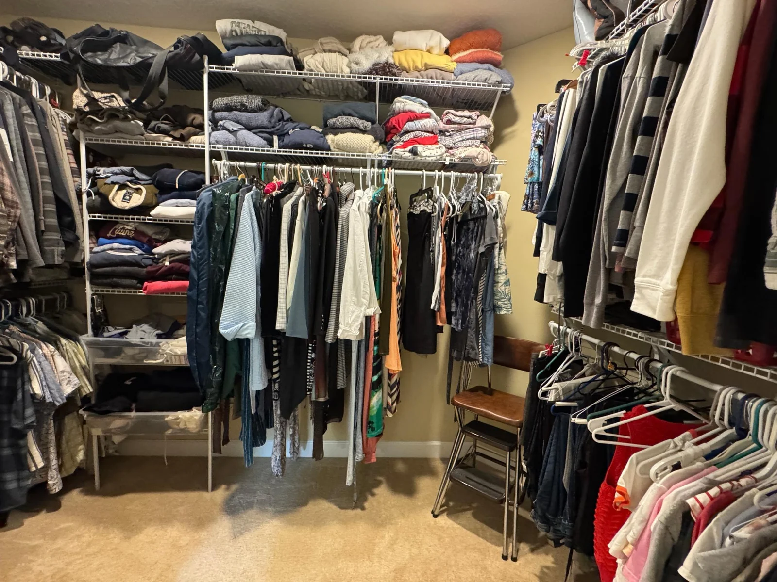 The large walk in closet in the primary suite is just one of 5 large closets on the upper level.