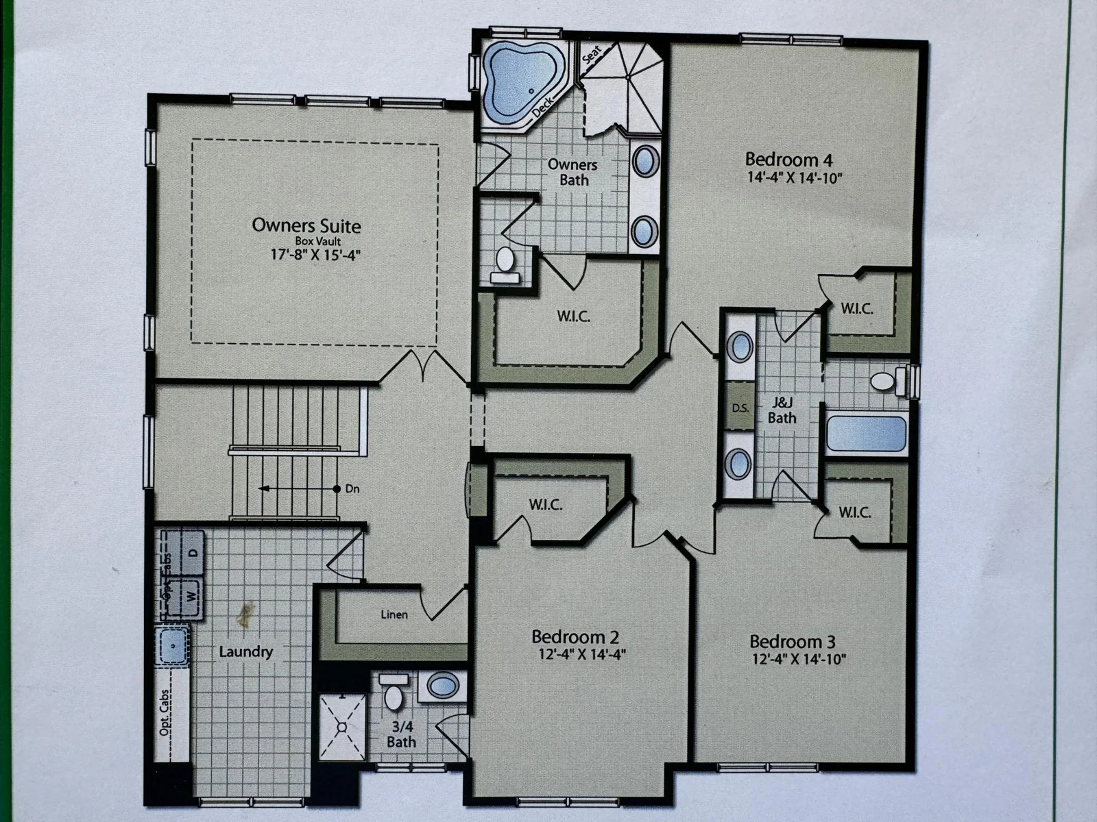 Upper level floor plan