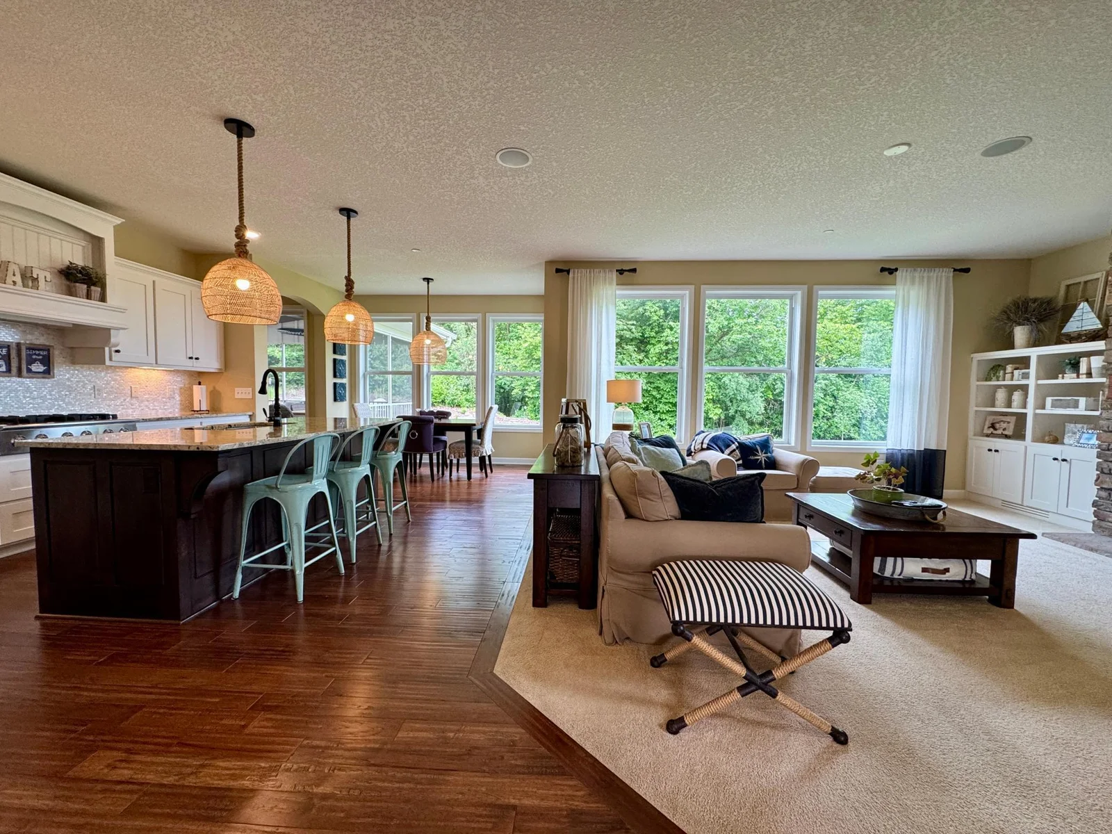 Walls of windows offer a front row seat to mother nature!