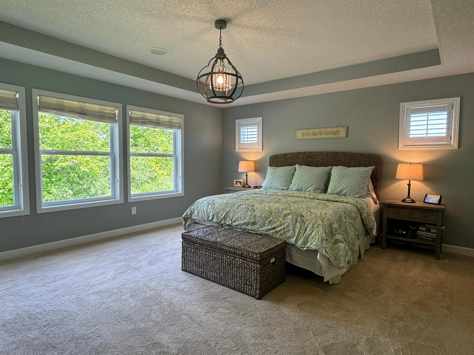 The primary suite is the perfect place to begin and end every day offering beautiful views of mother nature, as well as a generous amount of space to enjoy.