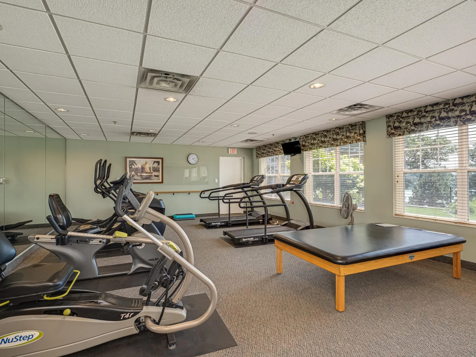 Stay fit in the exercise room.