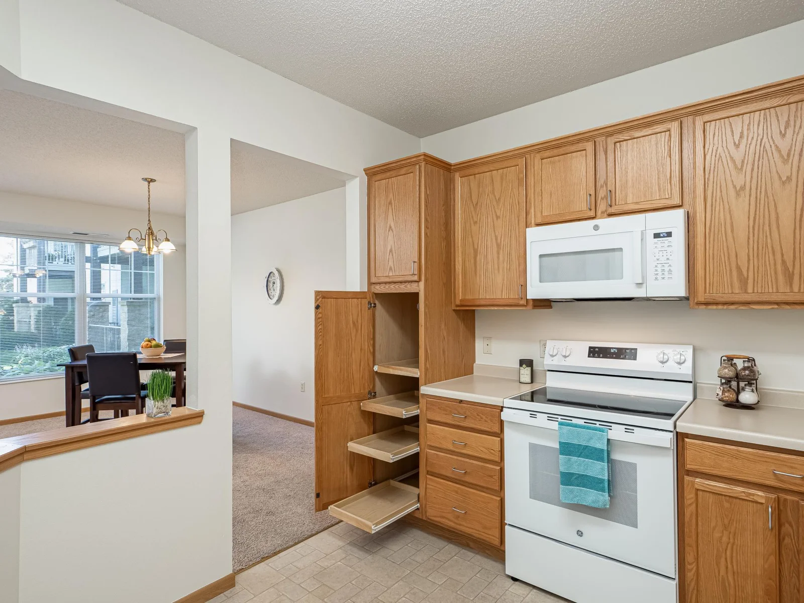Pull-outs in cabinets.