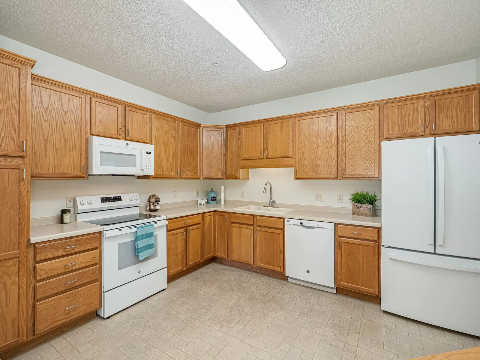 Large kitchen with plenty of storage and room for small table!