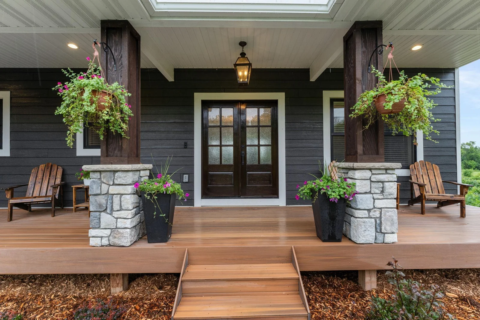 A charming front porch, ideal for enjoying your morning coffee.