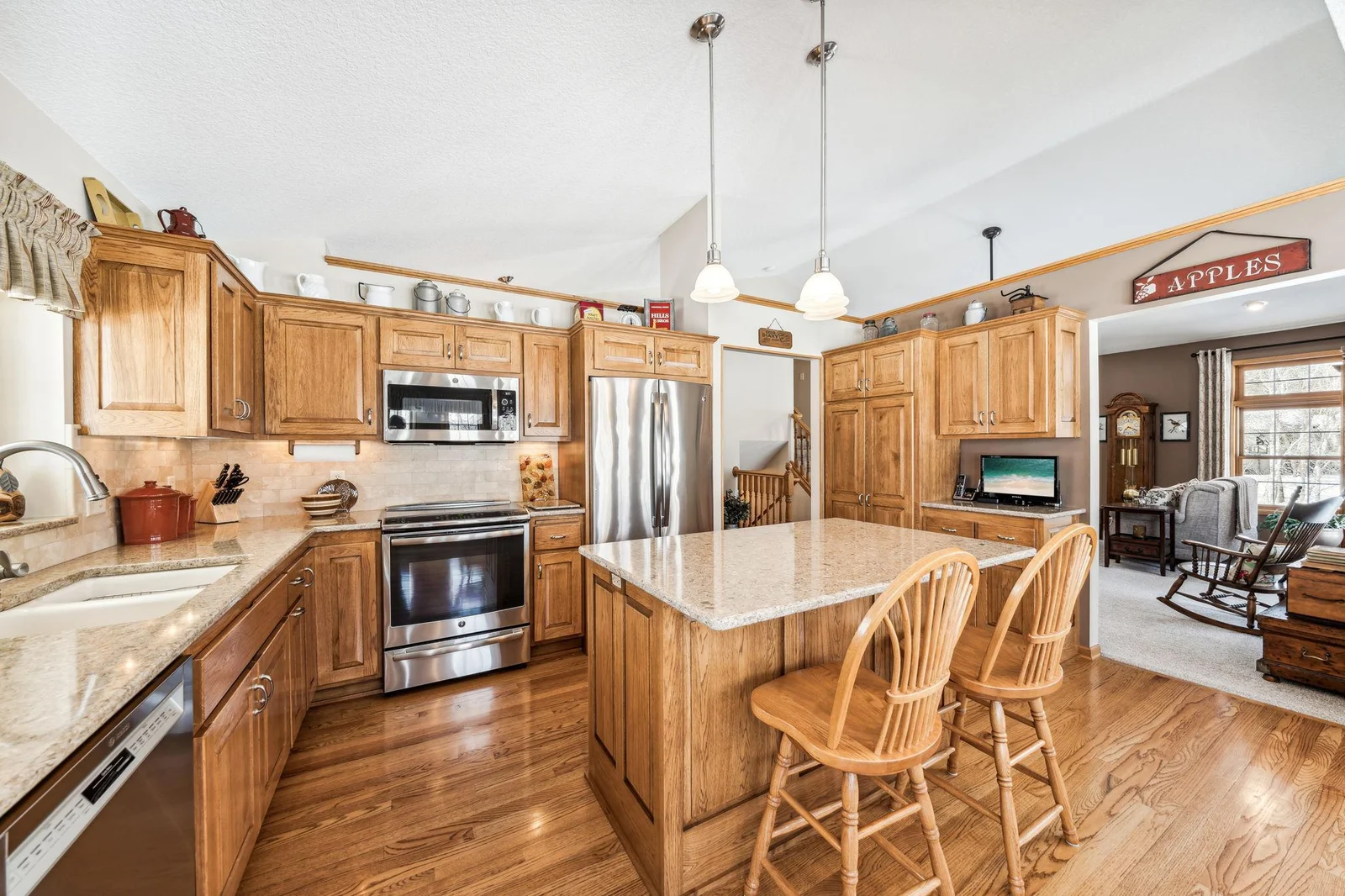 Great kitchen upgraded with stainless steel appliances and Cambria countertops!