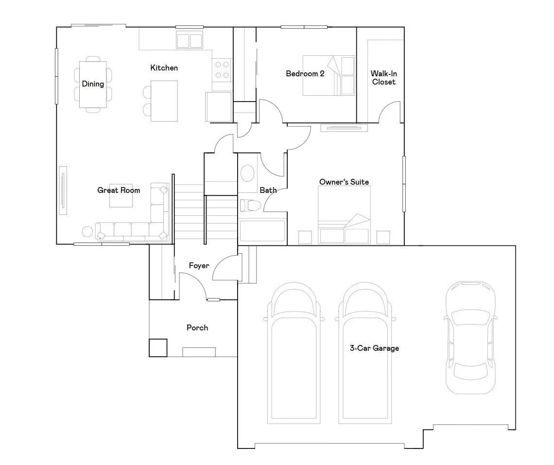 Main level of the floorplan