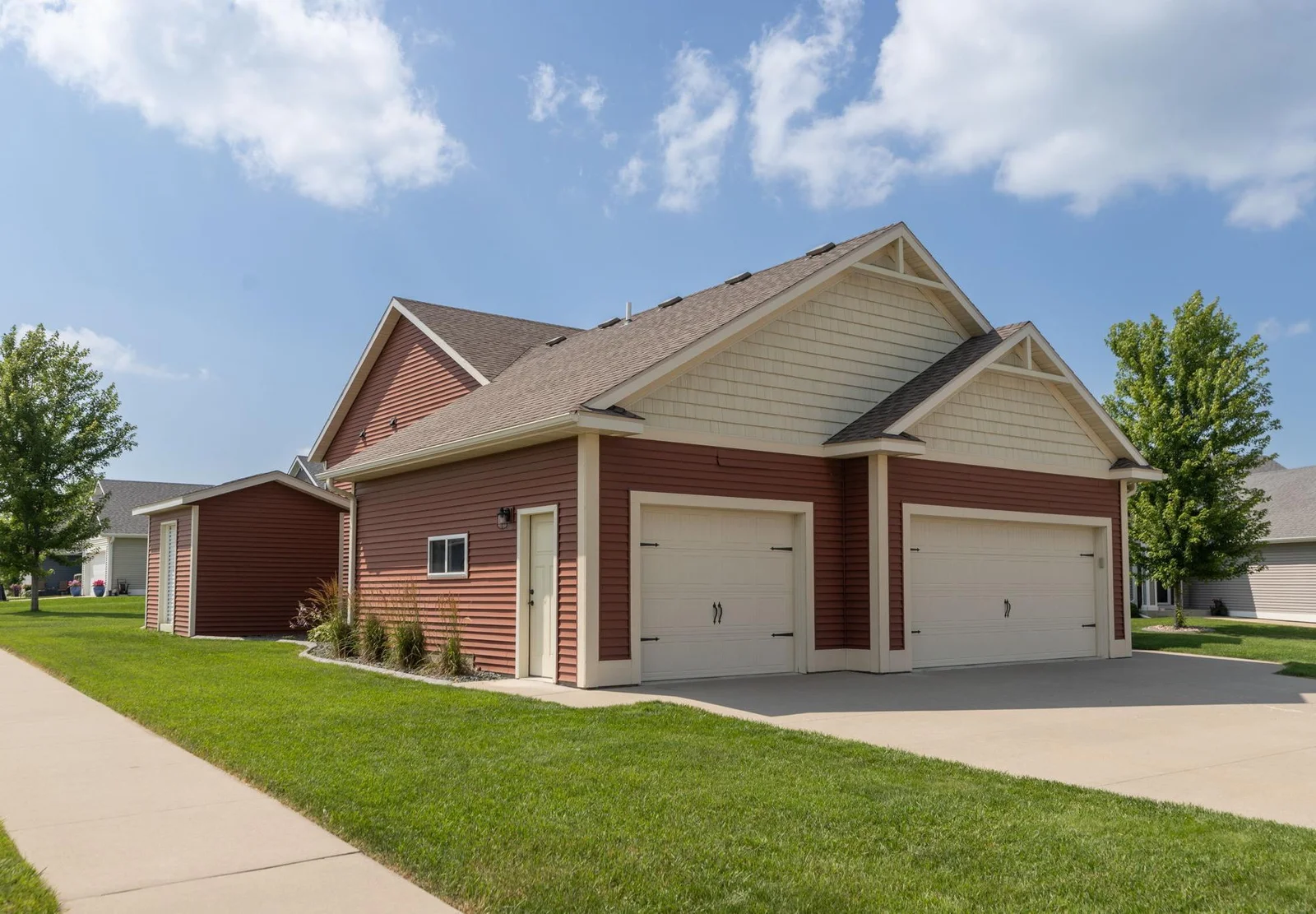 Side shed and garage
