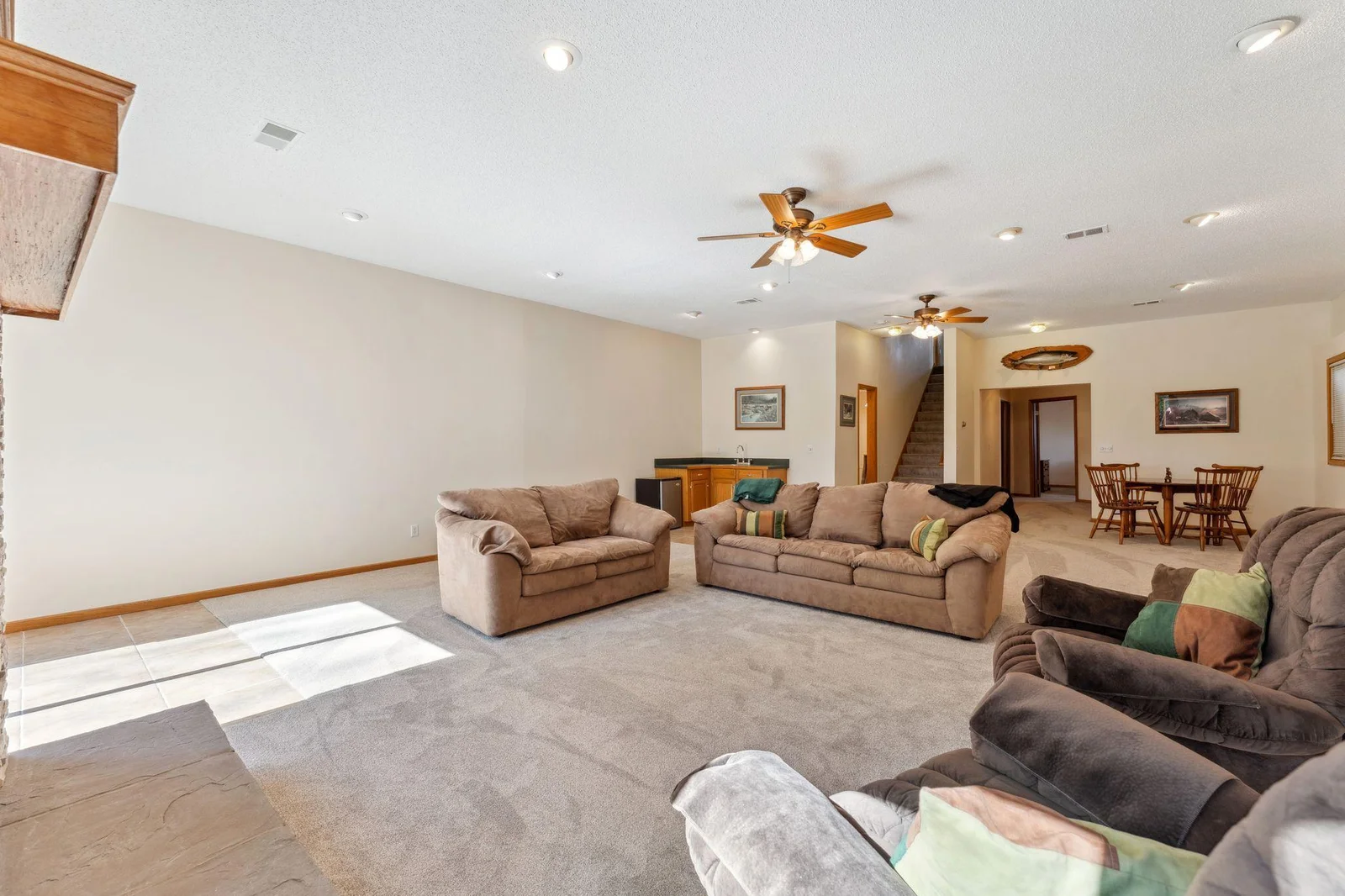 Lower level Family Room with walkout