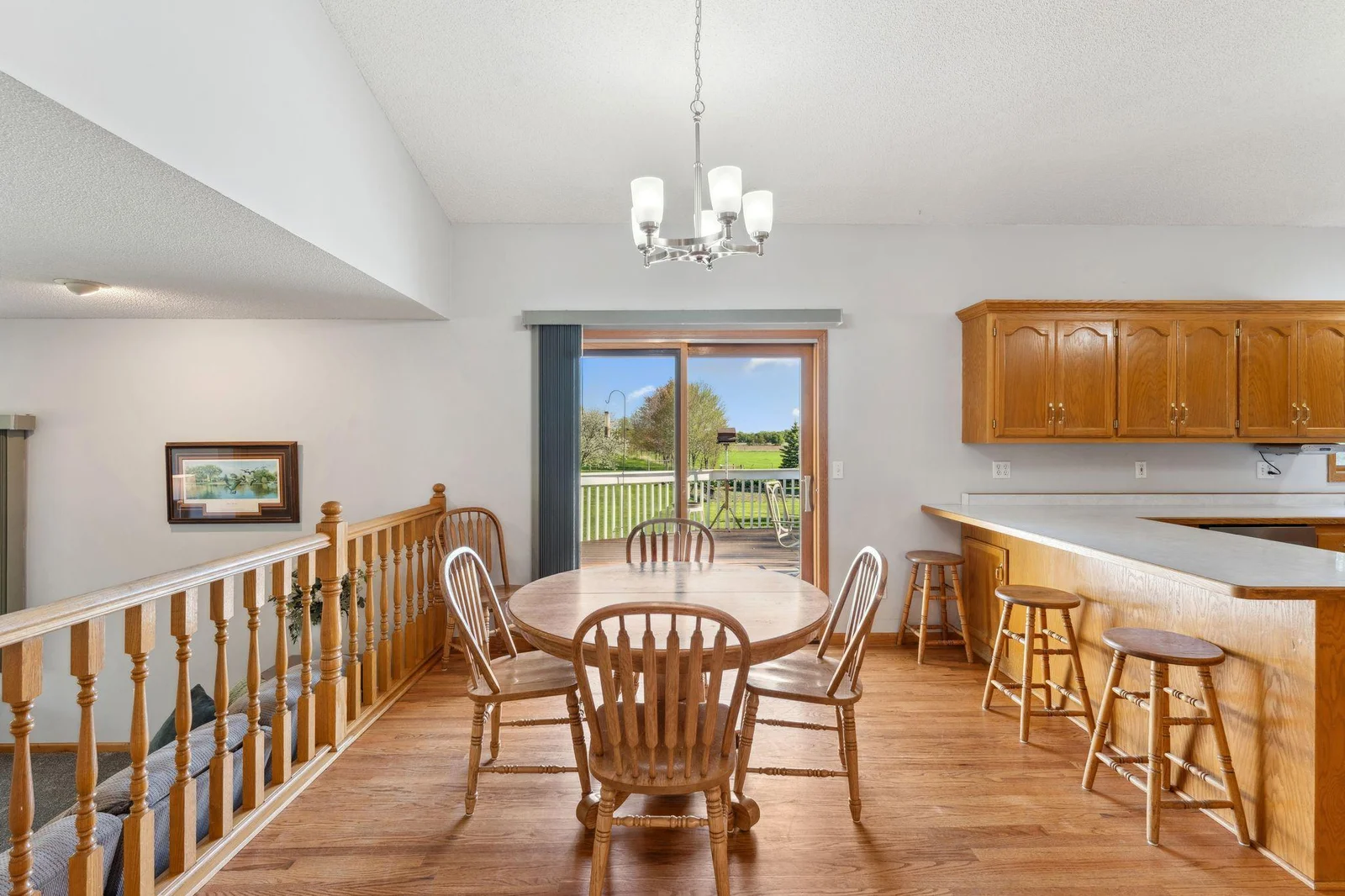 The Dining room has a walkout to the deck