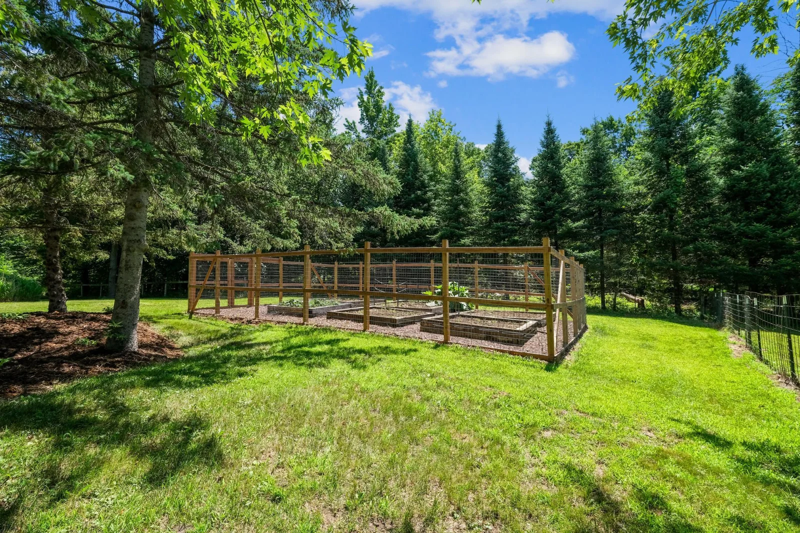 Fenced-in raised garden
