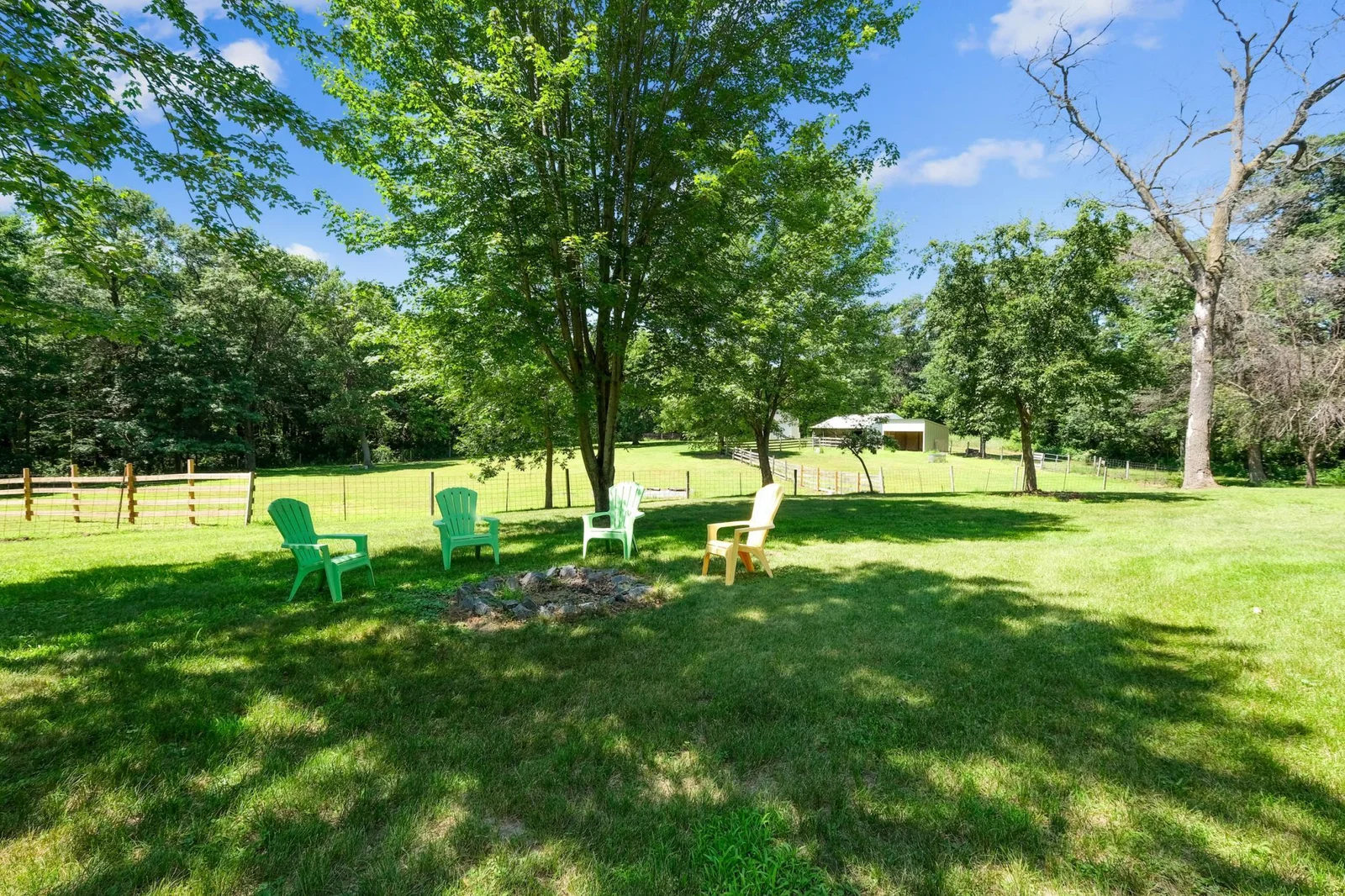 Fire pit overlooking the pasture