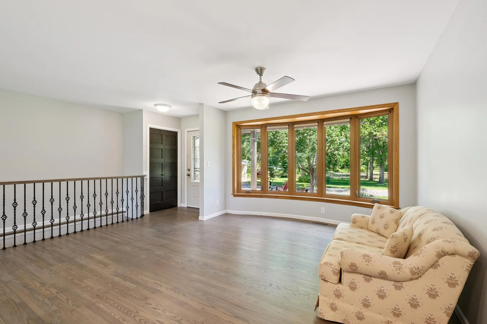 View of entry and living room from kitchen