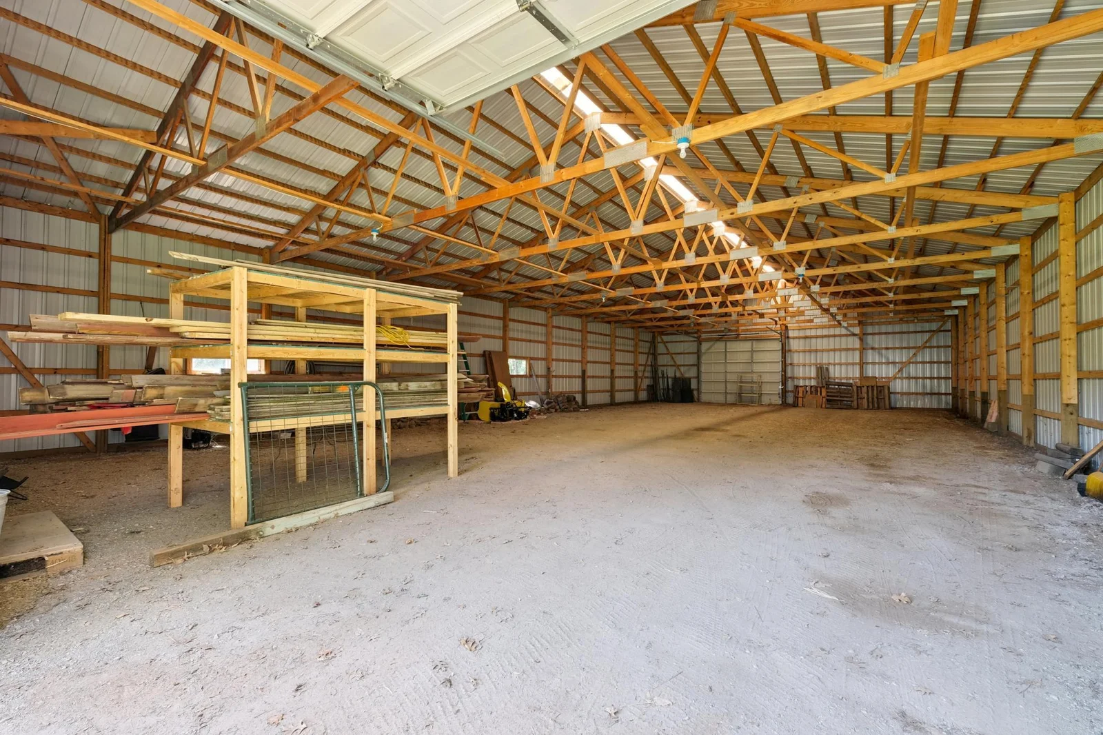 Pole barn interior