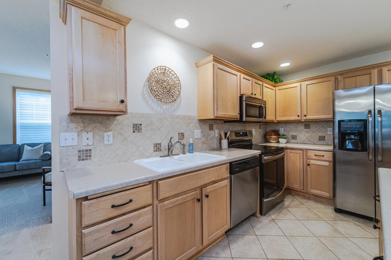 The Kitchen features an induction stove. It cooks just like gas, but much safer!