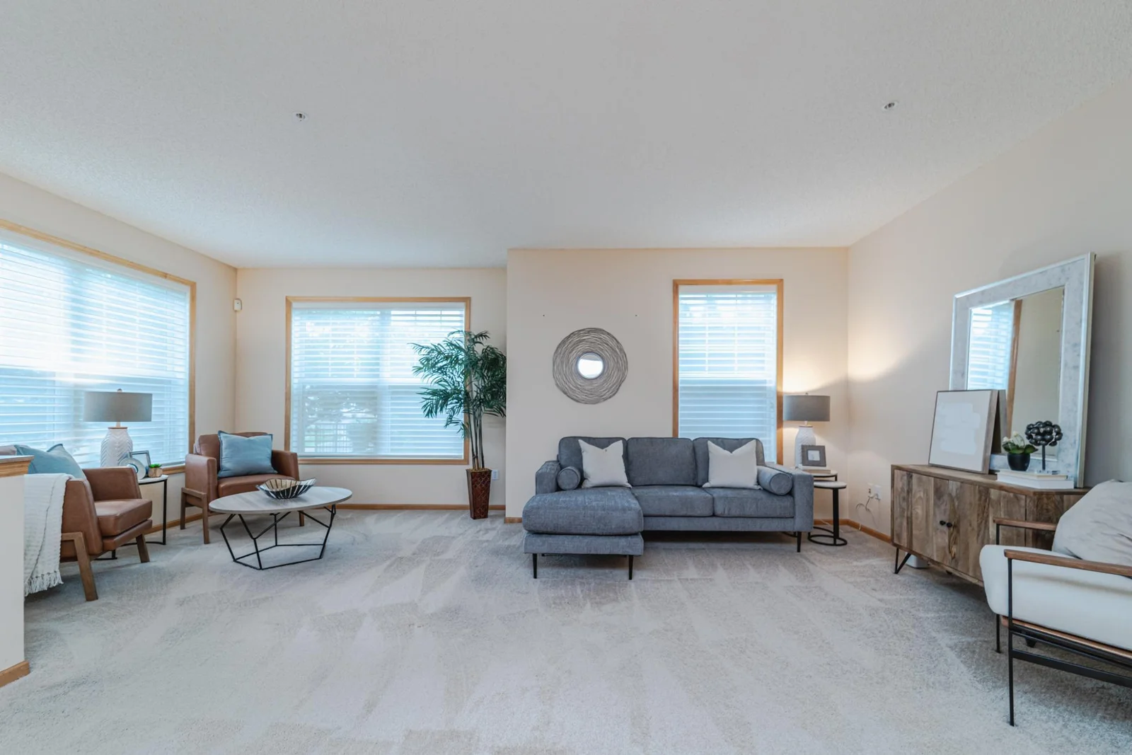 A view of the sitting room and living room