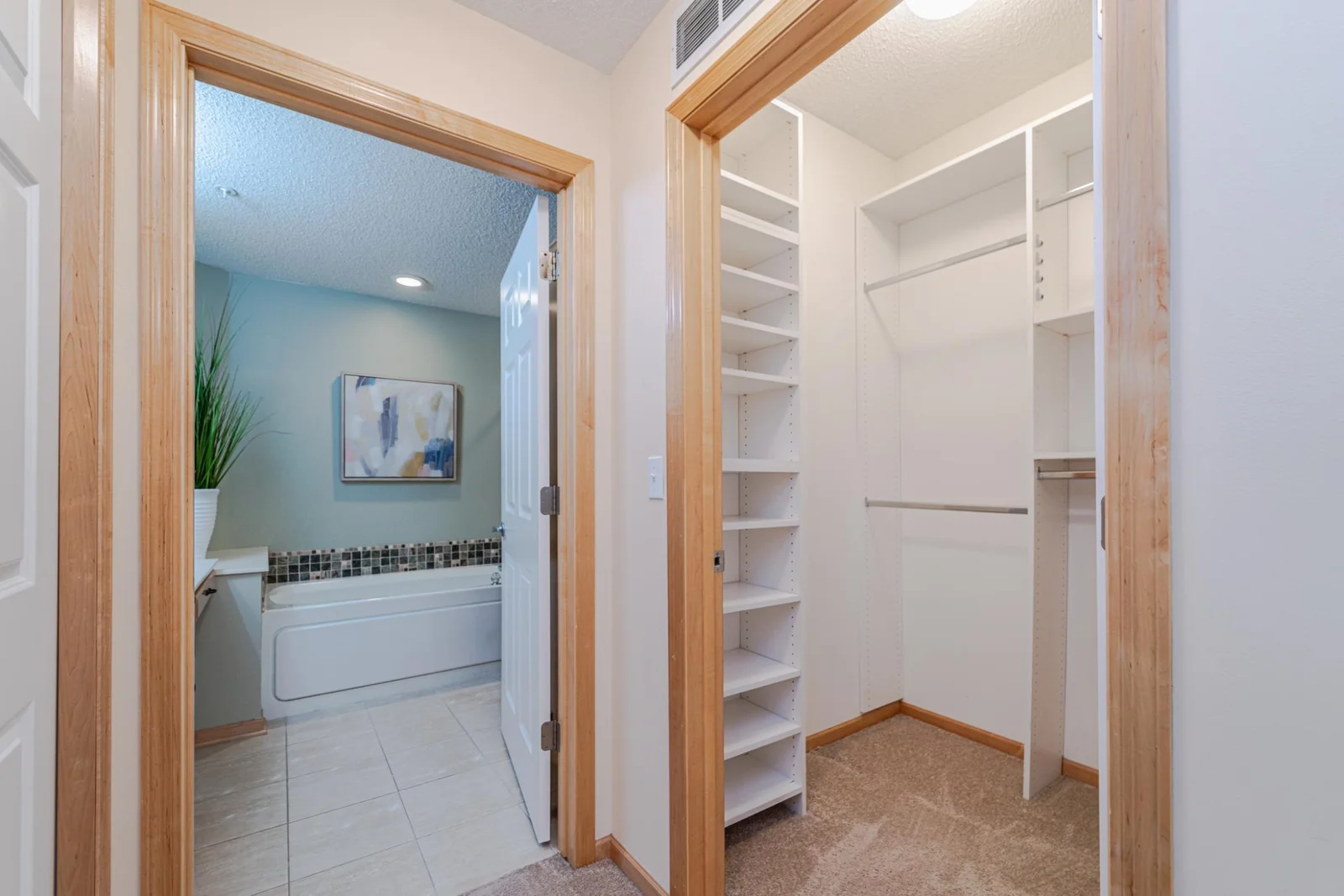 One of 2 closets in the Primary Suite