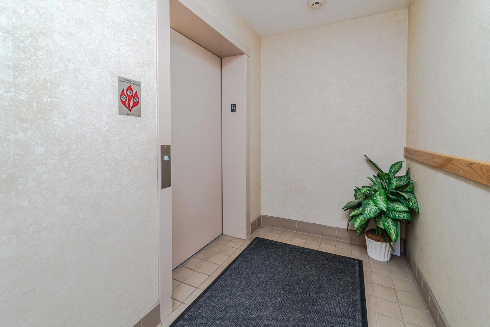 elevator from garage will take you up into the building to the hall entrance. No stairs needed!