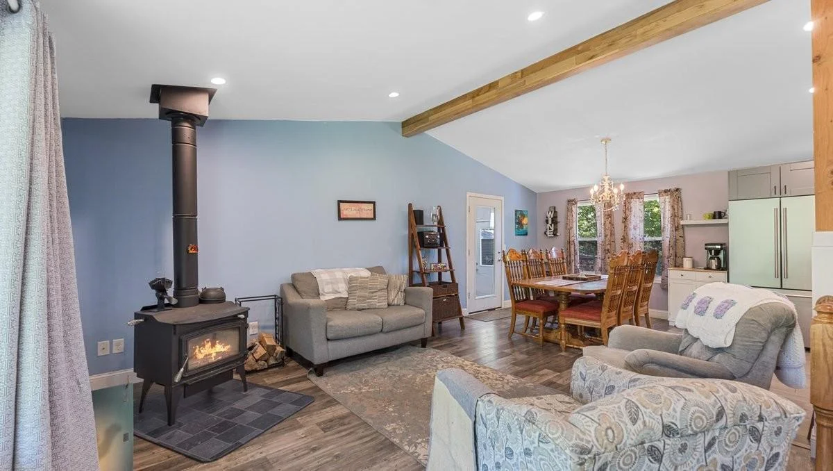 Cozy Main Level Living Room with Wood Burning Stove!