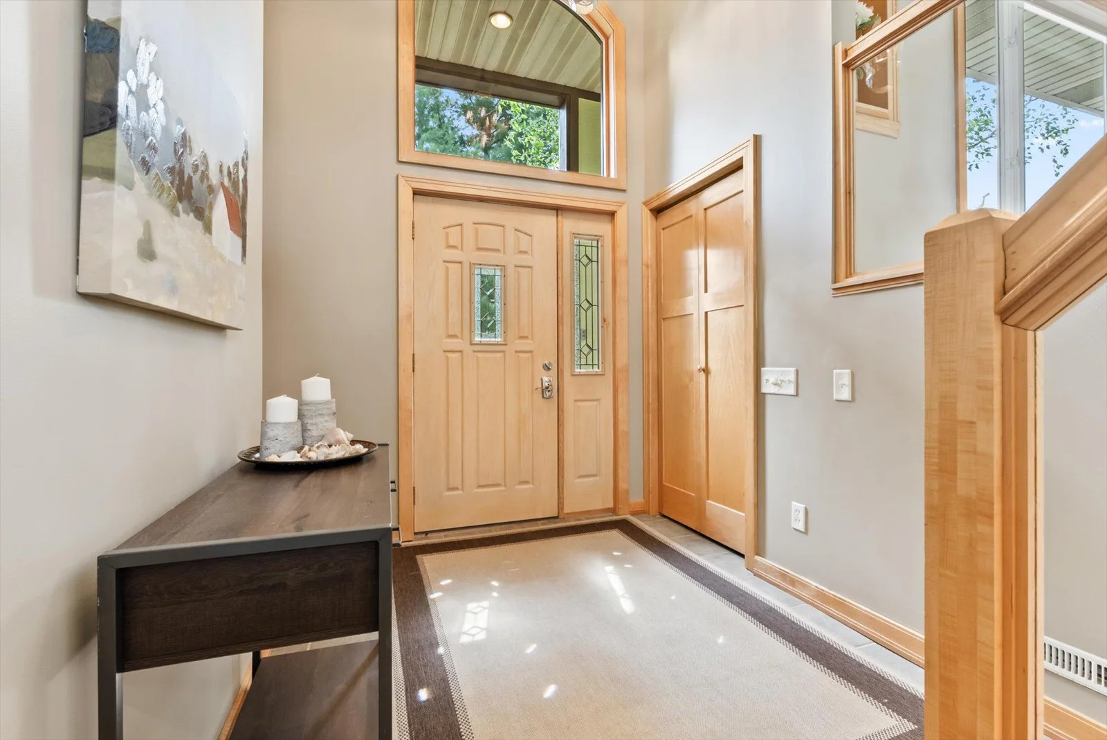 With coat closet and built-in bench