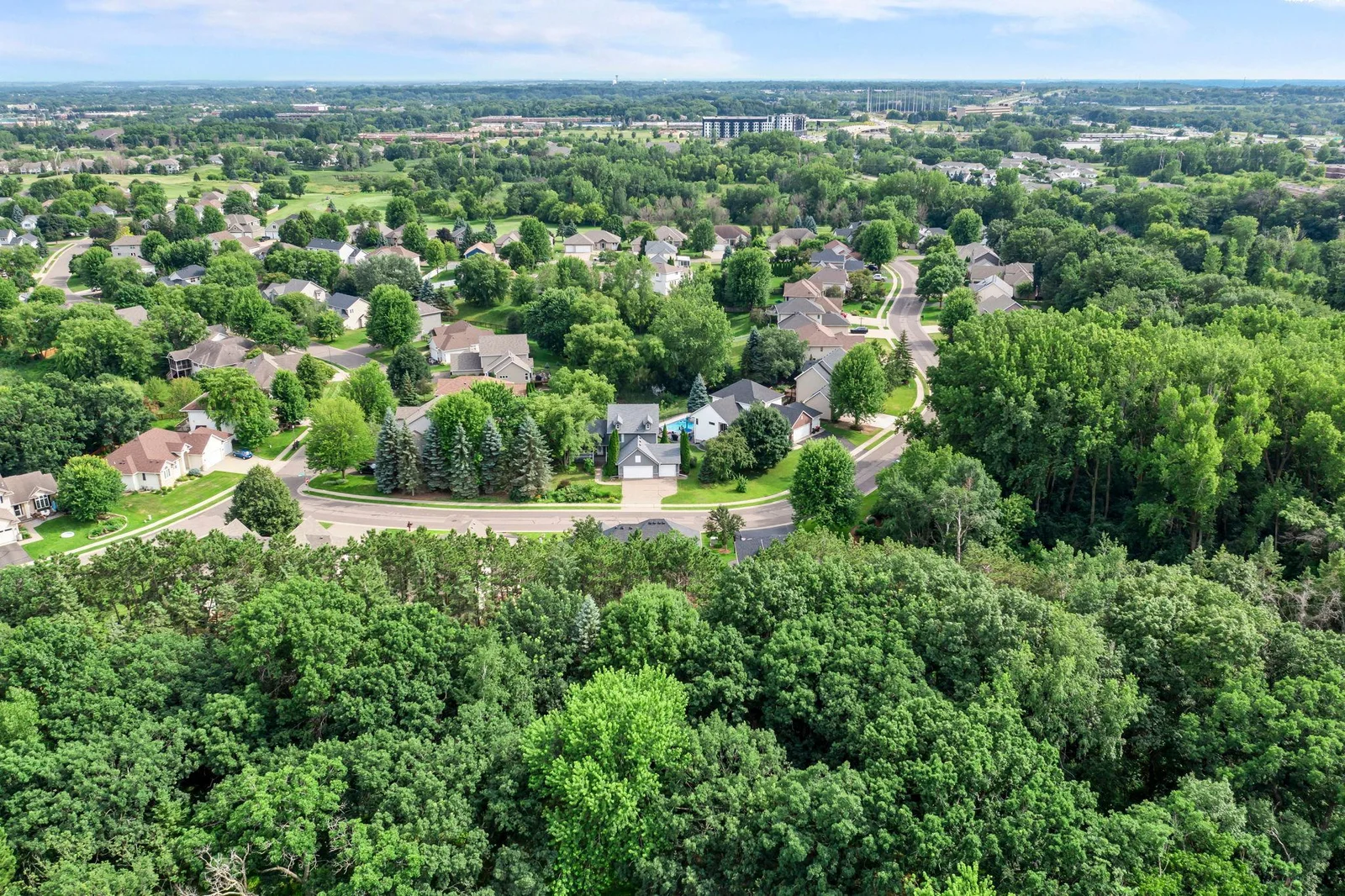 Aerial view of the neighborhood