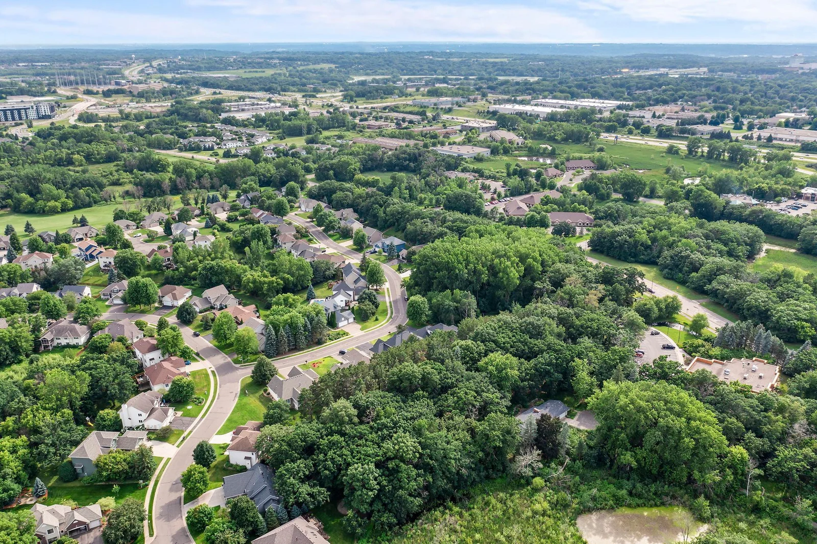 Aerial view of the neighborhood