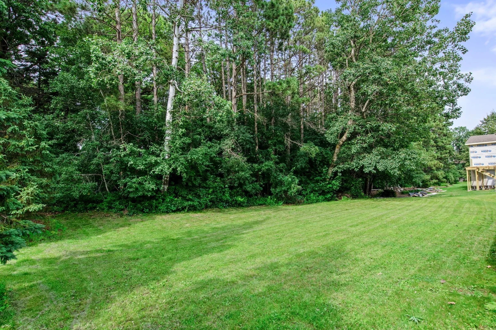 Backyard offers a nice wide open green space
