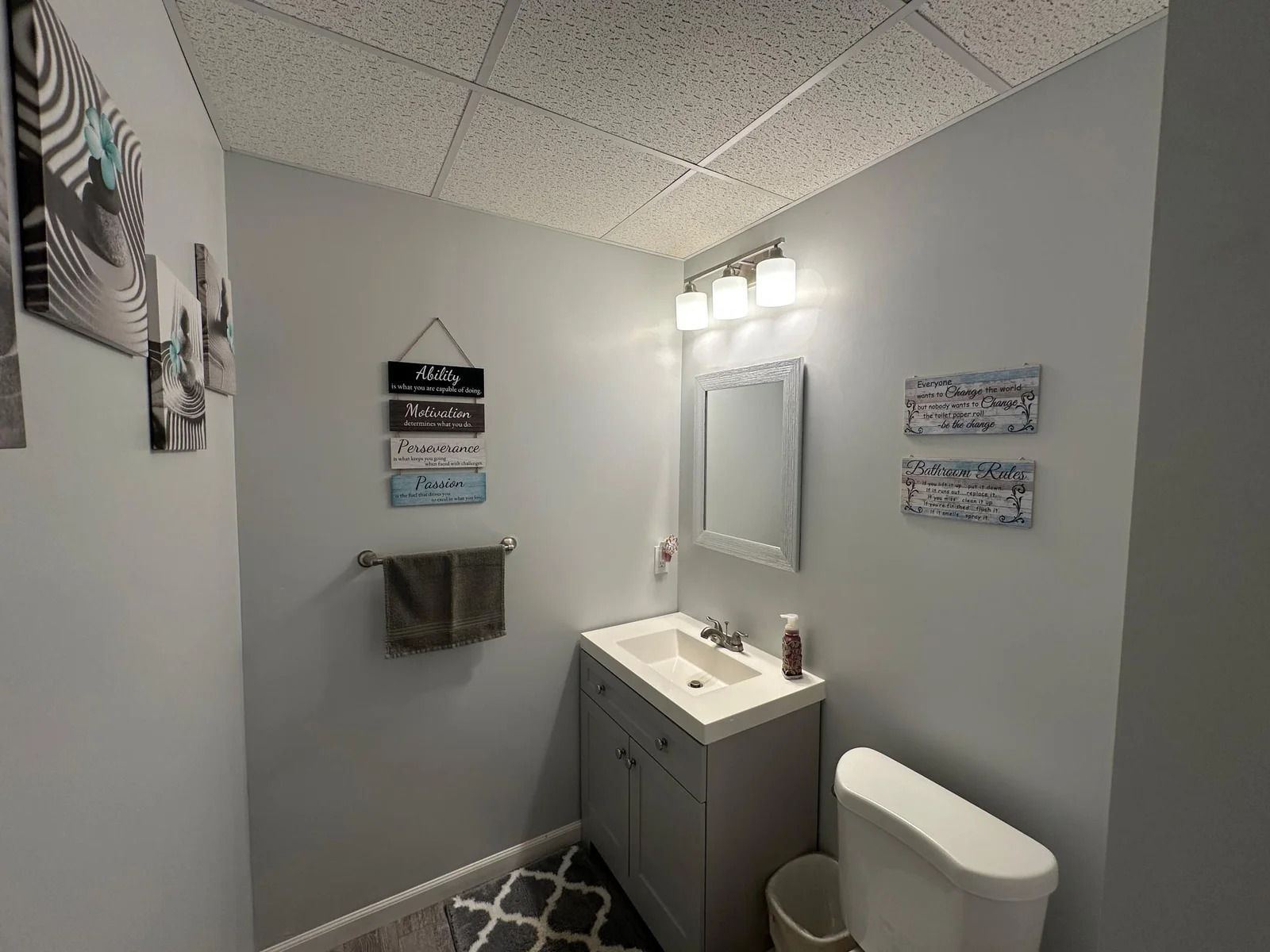 1/2 bathroom in lower level