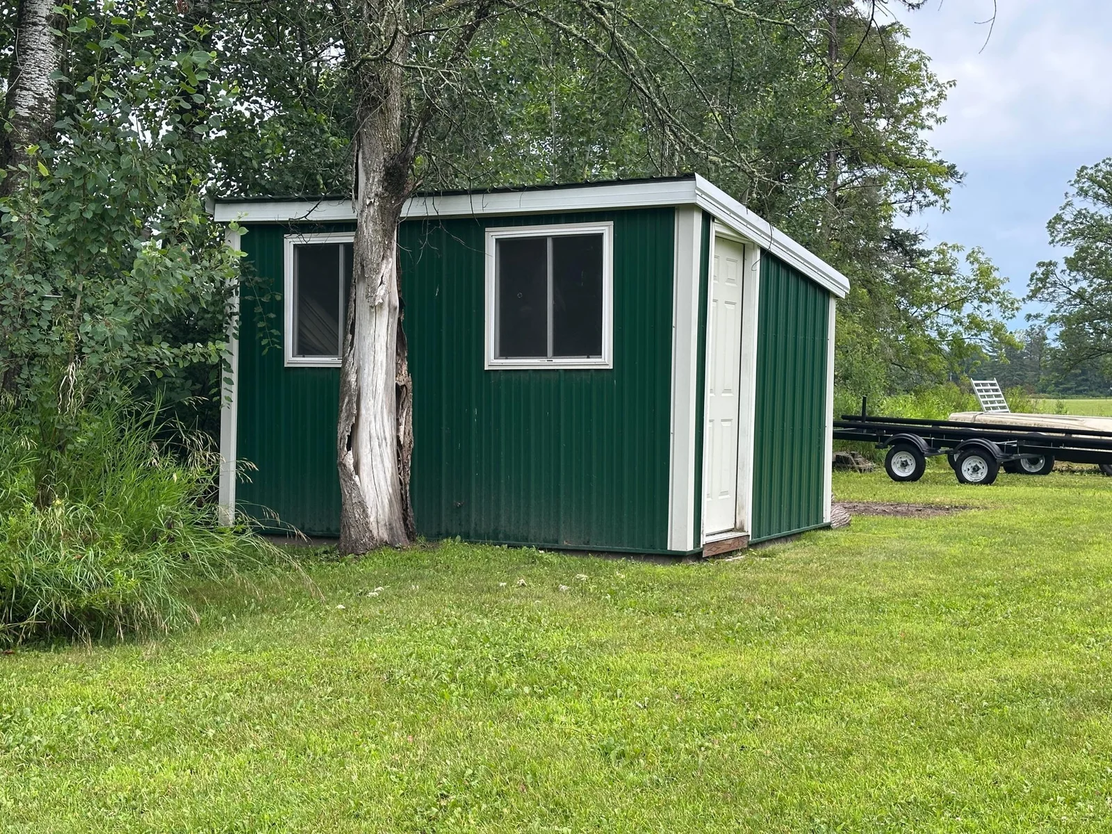 storage shed in the backyard
